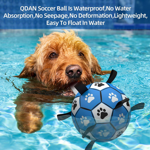 Dog Ropes Toys Soccer Ball with Straps, Interactive Dog Toys for Tug of War, Puppy Birthday Gifts, Dog Tug Toy, Dog Water Toy, Durable Dog Balls f...